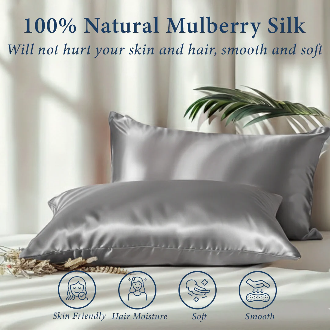 100% Pure 6A Both Side Mulberry Silk Pillow Cover (Pack of 1) - Image 28