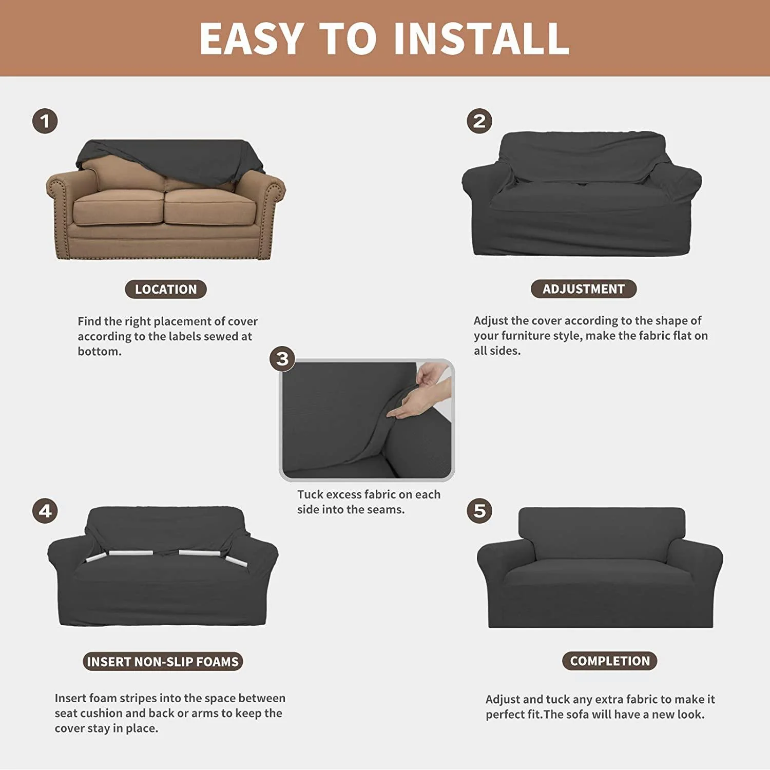 100% Waterproof Elastic Sofa Cover - Image 8