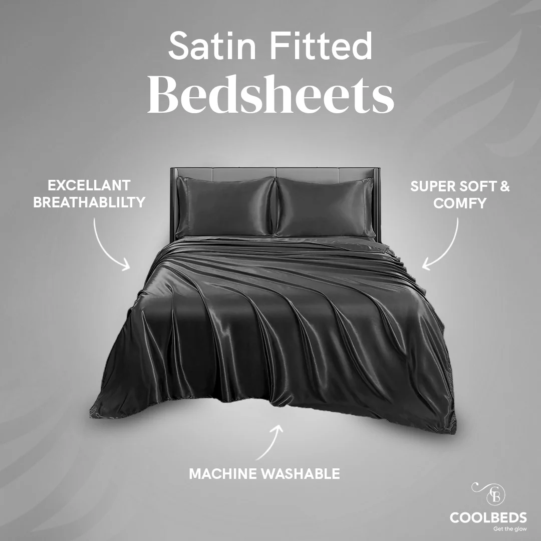 Silky Elastic Fitted Sheets with 2 Pillow Covers - Image 17