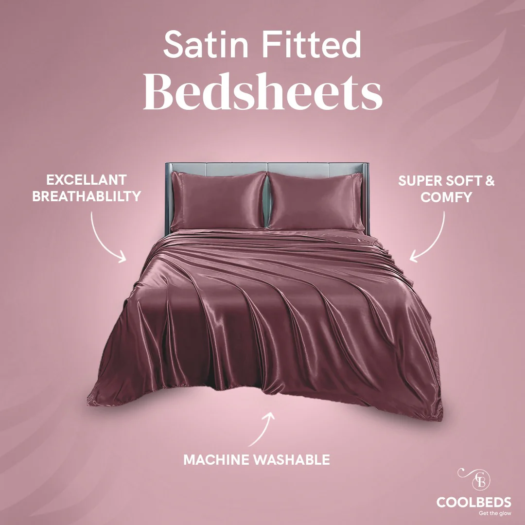 Silky Elastic Fitted Sheets with 2 Pillow Covers - Image 29