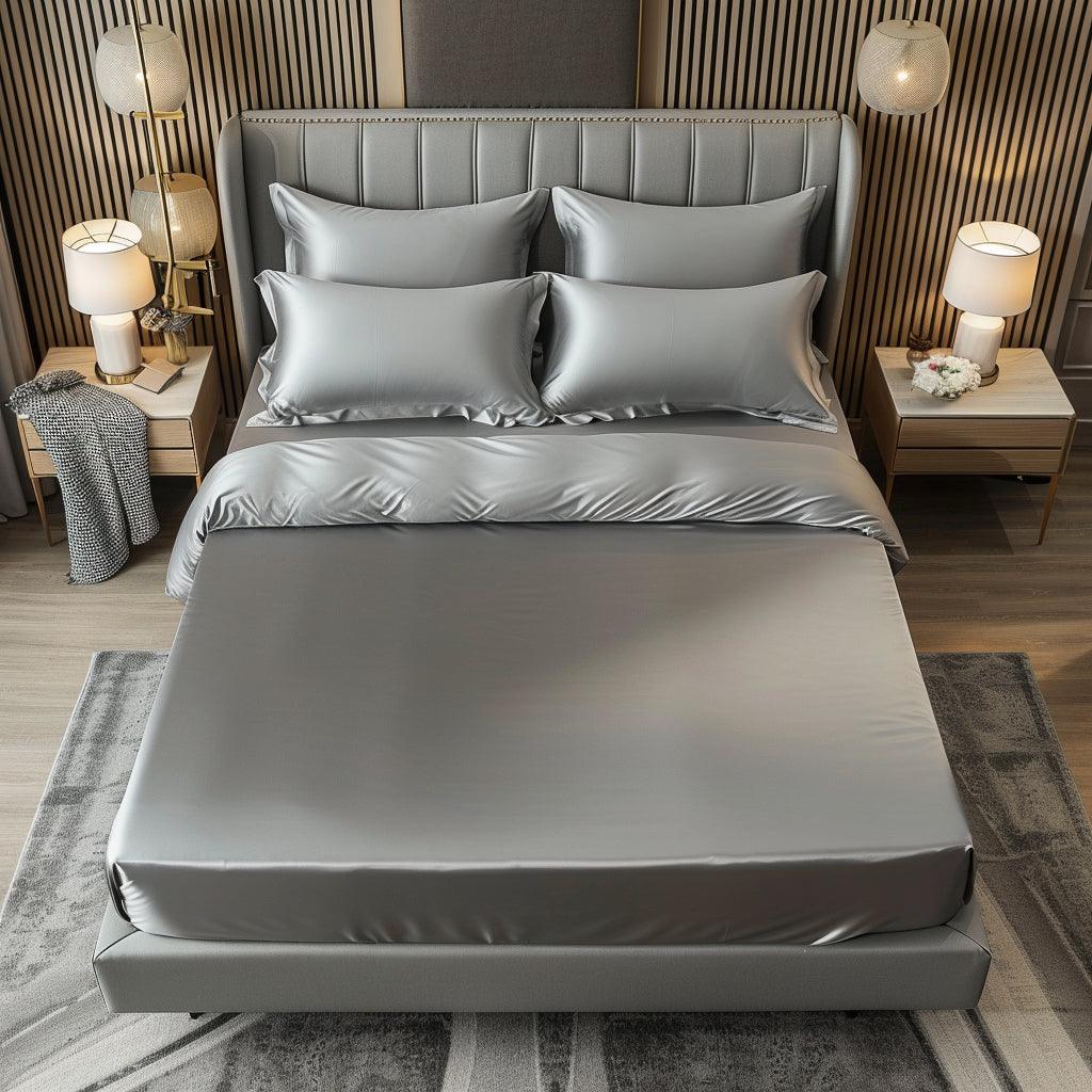 Satin Elastic Fitted Sheet & Satin Robe Combo - Image 13