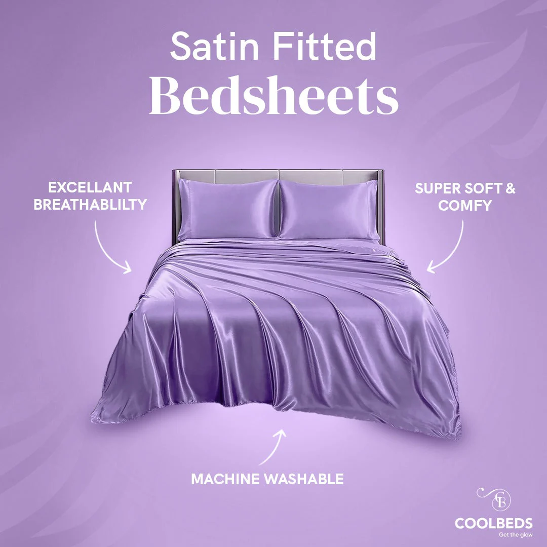 Satin Elastic Fitted Sheet & Satin Robe Combo - Image 35