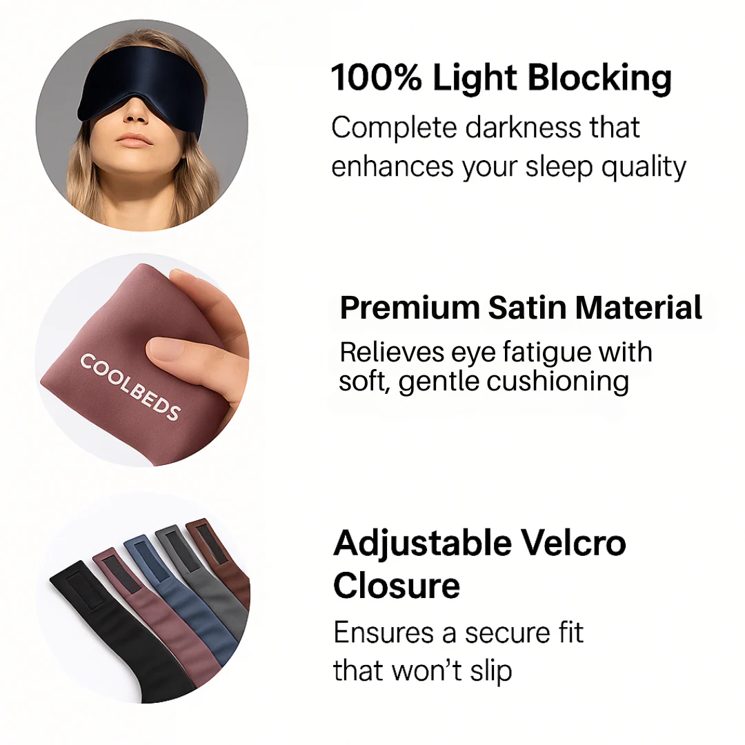 Silky Sleep Mask & Blindfold with Adjustable Velcro Strap - Image 34