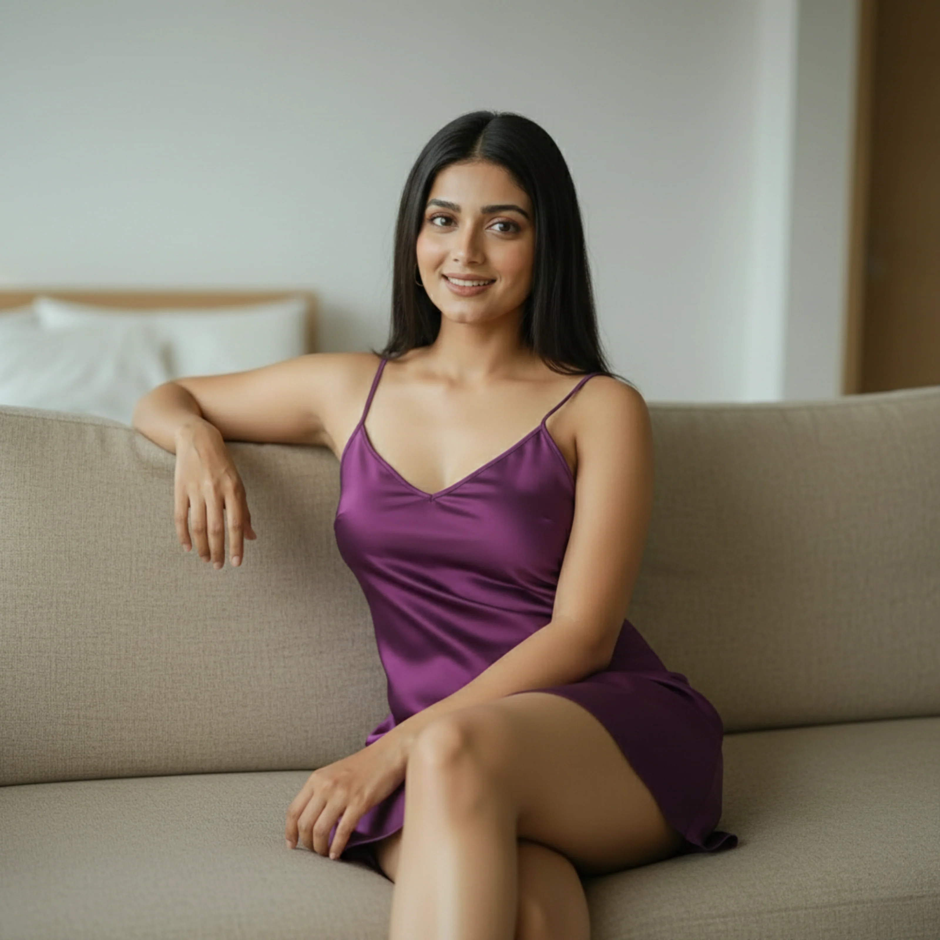 Silky Mini Slip Dress - Image 53