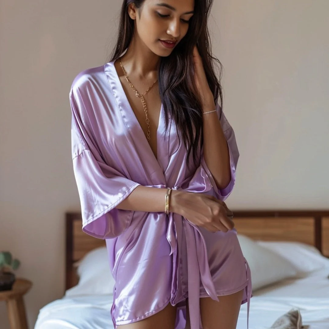 Silky Robe and Pillowcover Bundle - Image 55