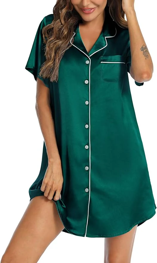 Silky Shirt Dress - Image 19