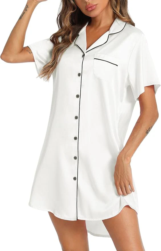 Silky Shirt Dress - Image 25