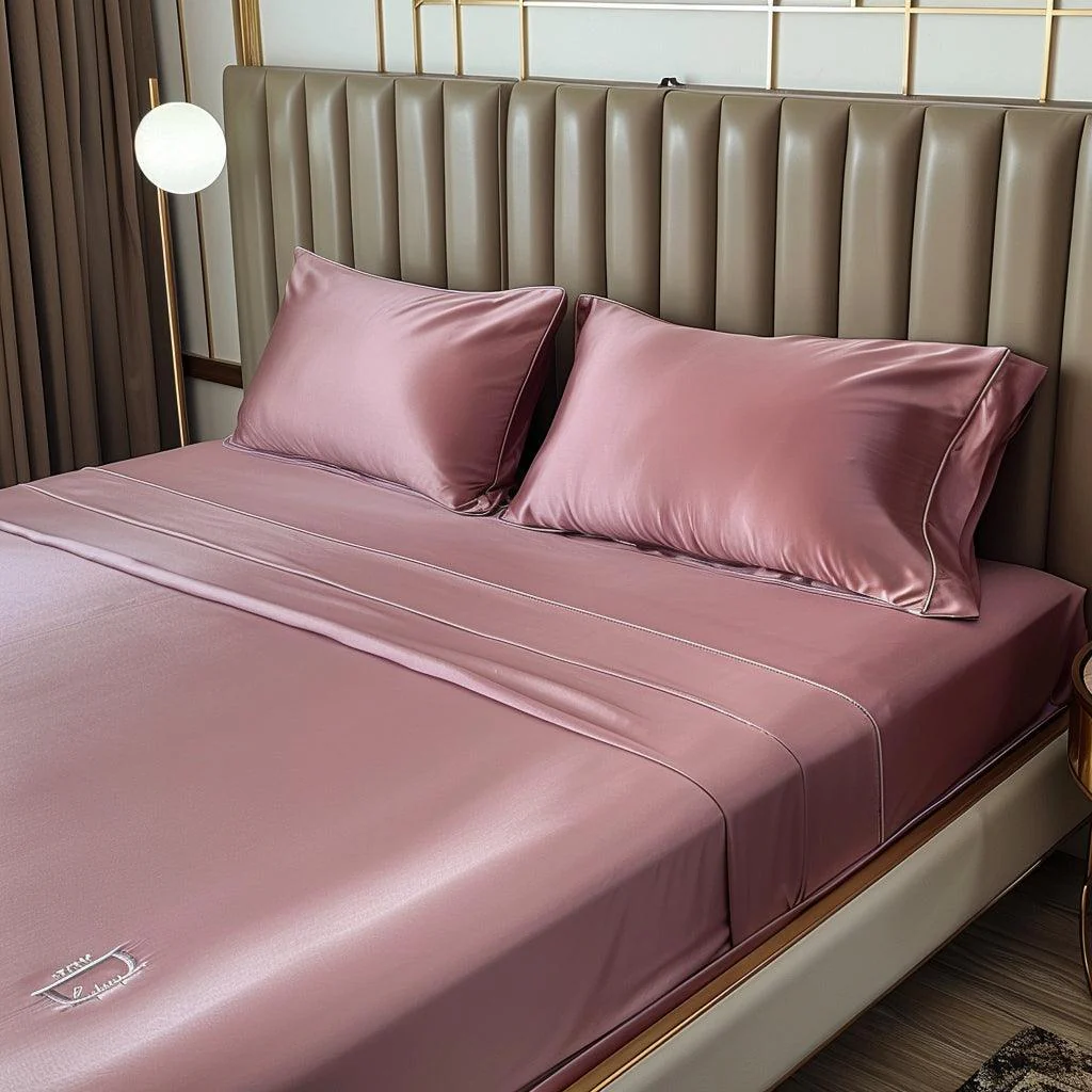 Silky Elastic Fitted Sheets with 2 Pillow Covers - Image 31