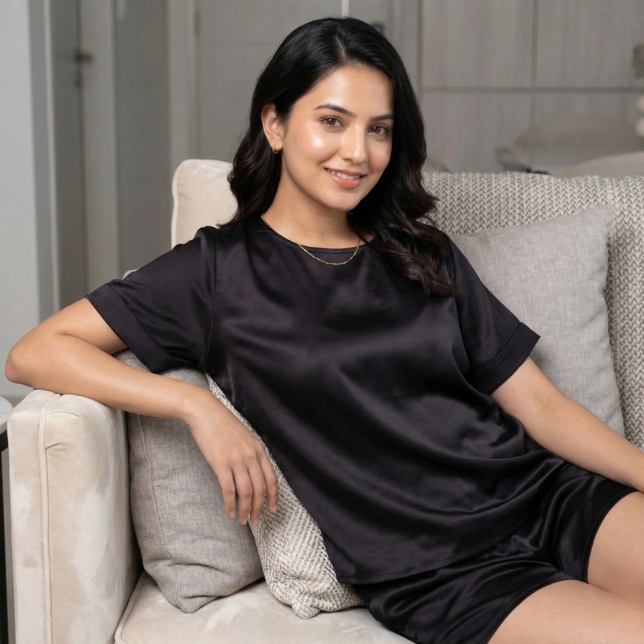 Silky Tshirt and Shorts Set - Image 28