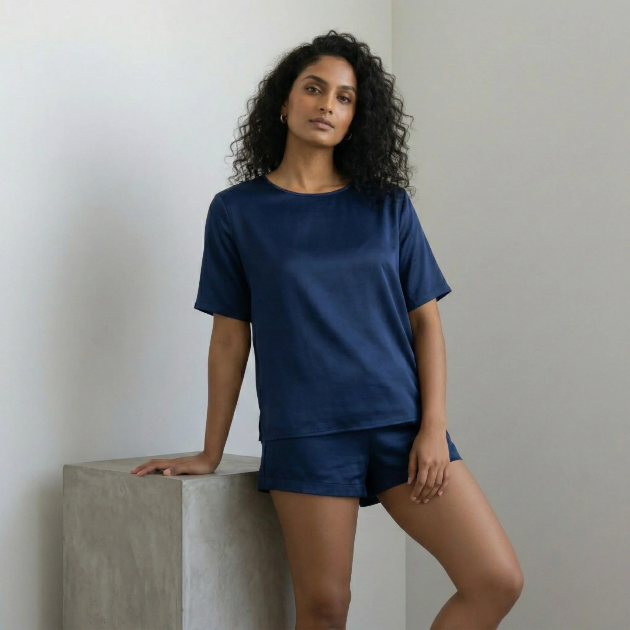 Silky Tshirt and Shorts Set - Image 36