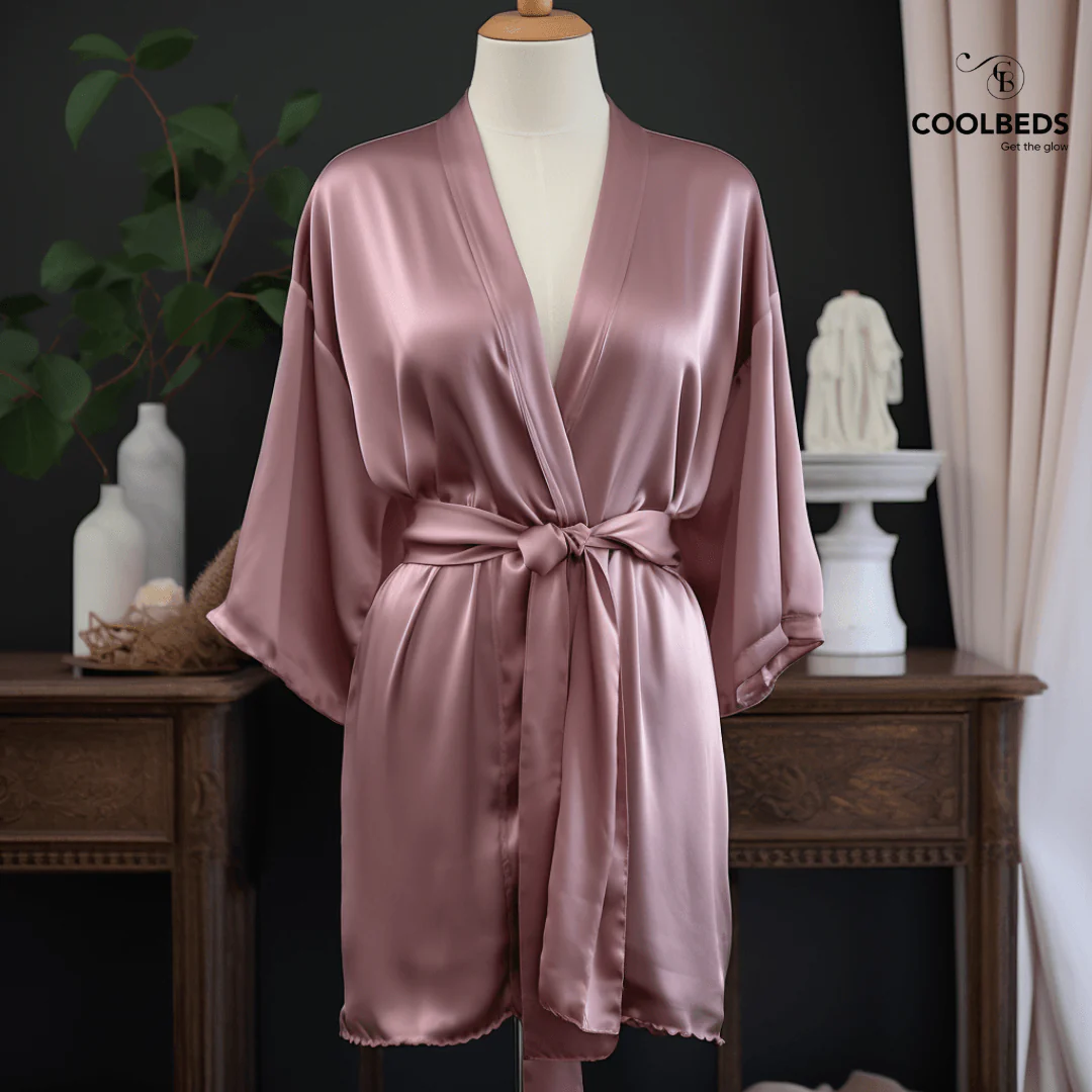 Silky Babydoll Belted Kimono Robe - Image 19