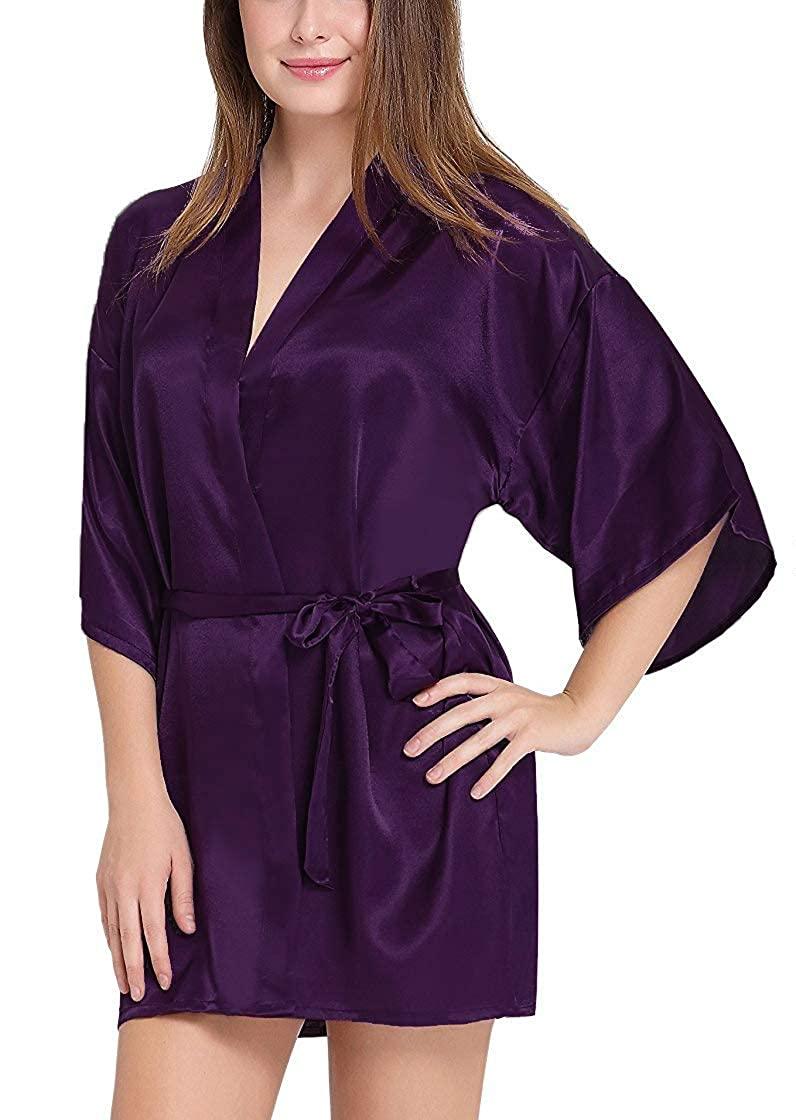 Silky Babydoll Belted Kimono Robe - Image 7